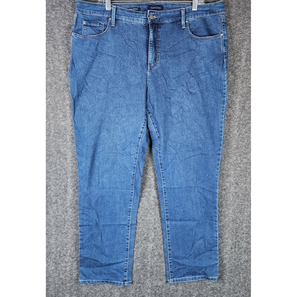Charter Club Jeans Womens 18S Lexington Straight Blue Denim EUC